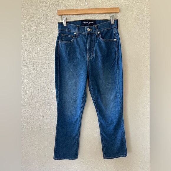 Veronica Beard Carly Kick Flare Crop Cropped High Rise Jeans Size 26 Denim - Picture 3 of 7